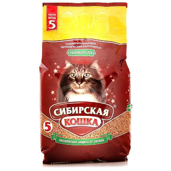 Впитывающий наполнитель Сибирская кошка Универсал 5 л