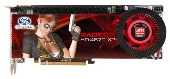 Sapphire Radeon HD 4870 X2 750Mhz PCI-E 2.0 2048Mb 3600Mhz 512 bit 2xDVI TV HDCP YPrPb
