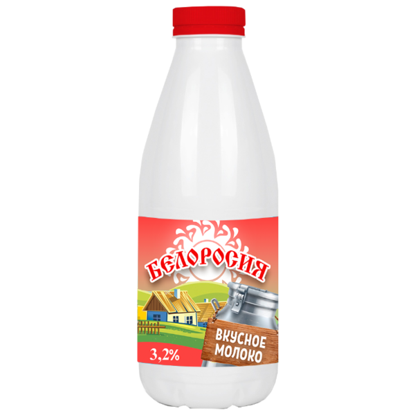 Молоко Белоросия пастеризованное 3.2%, 0.93 кг