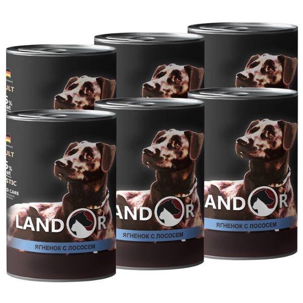 Корм для собак Landor Adult Dog Lamb and Salmon для собак всех пород (банка)