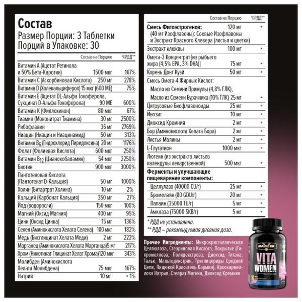 Минерально-витаминный комплекс Maxler VitaWomen (90 таблеток)