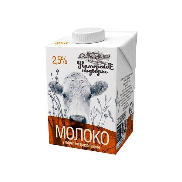 Молоко Фермерское подворье ультрапастеризованное 2.5%, 0.5 л