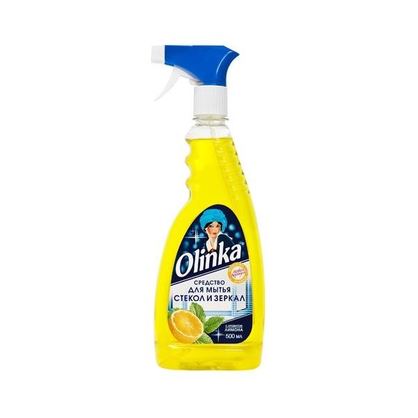 Спрей Olinka для мытья стекол и зеркал, с ароматом лимона (триггер)