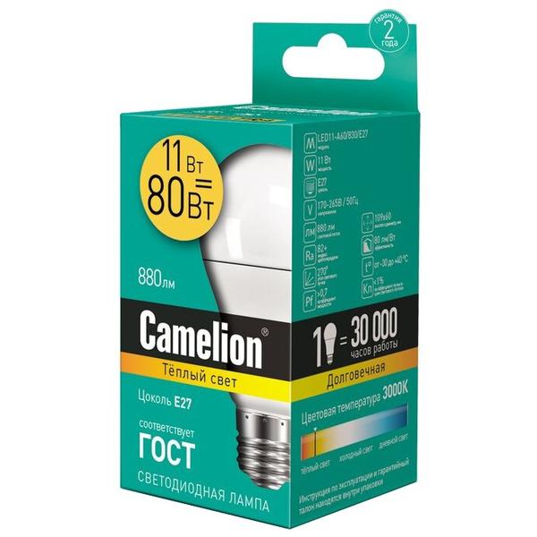 Лампа светодиодная Camelion 12035, E27, A60, 11Вт