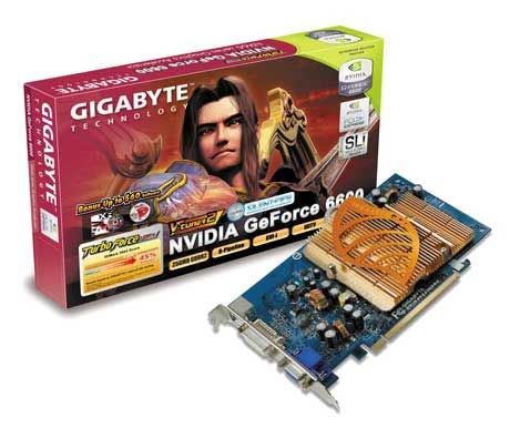 GIGABYTE GeForce 6600 300Mhz PCI-E 256Mb 600Mhz 128 bit DVI TV YPrPb Silent Cool