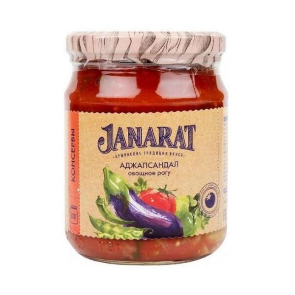 Овощное рагу Аджапсандал Janarat стеклянная банка 520 г