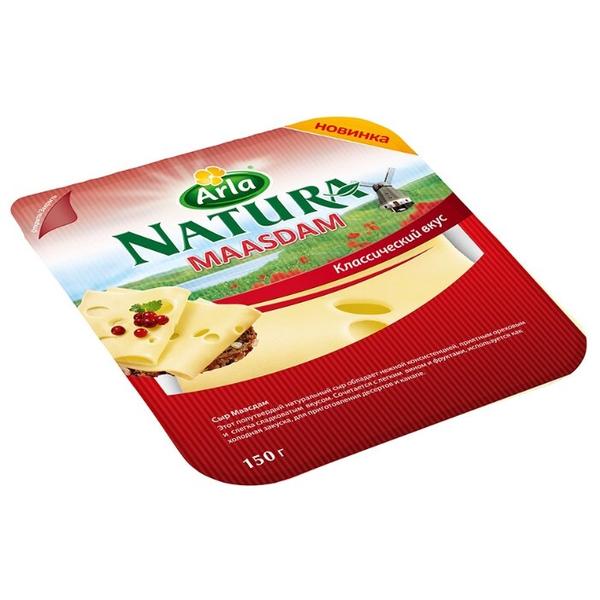Сыр Arla Natura маасдам классический вкус полутвердый 45%