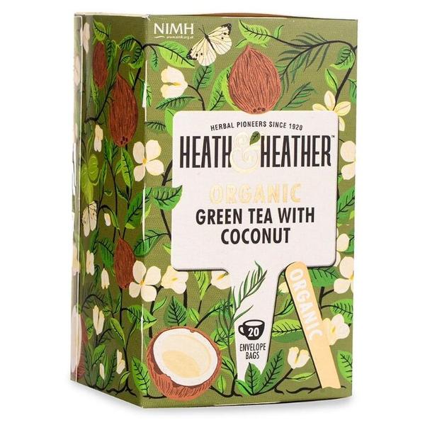 Чай зеленый Heath&Heather с ароматом кокоса в пакетиках