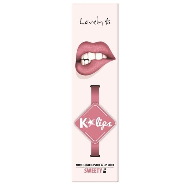 Lovely Набор матовая помада для губ + карандаш K-Lips