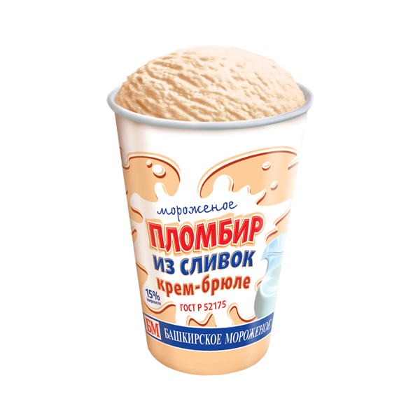 Мороженое Башкирское Мороженое пломбир из сливок крем-брюле, 80 г