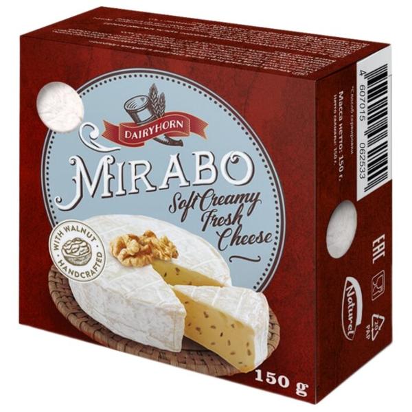 Сыр DairyHorn Mirabo сливочный с белой плесенью и грецкими орехами 70%