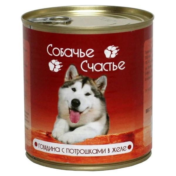 Корм для собак Собачье Счастье Говядина с потрошками в желе
