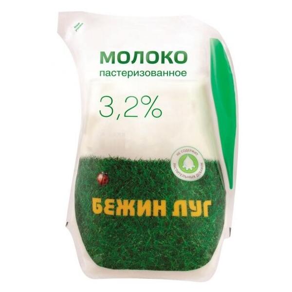 Молоко Бежин луг пастеризованное 3.2%, 0.9 кг