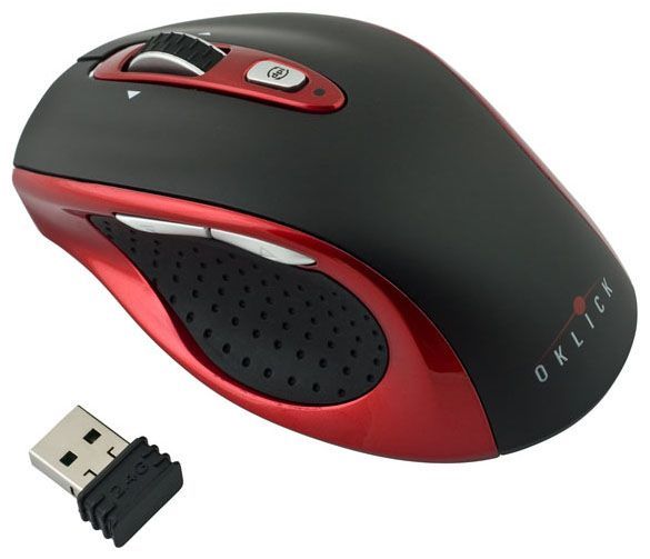Oklick 404 SW Wireless Laser Mouse Red-Black USB