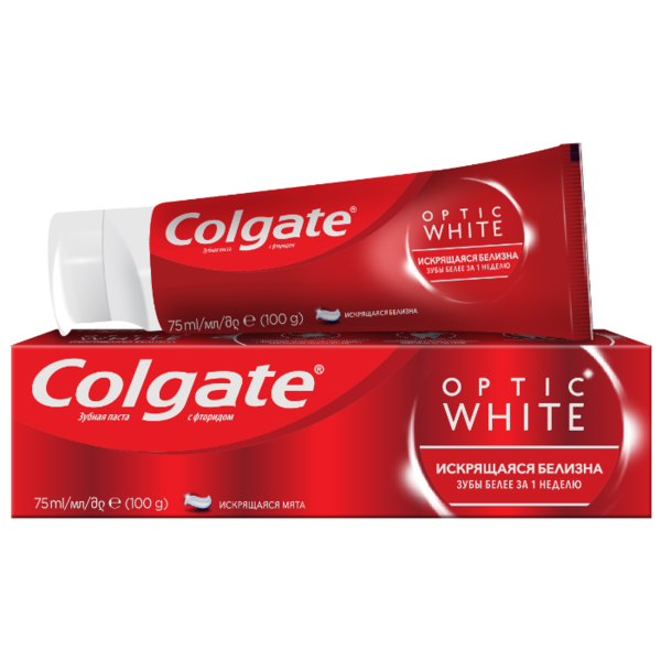 Зубная паста Colgate Optic White Искрящаяся белизна отбеливающая