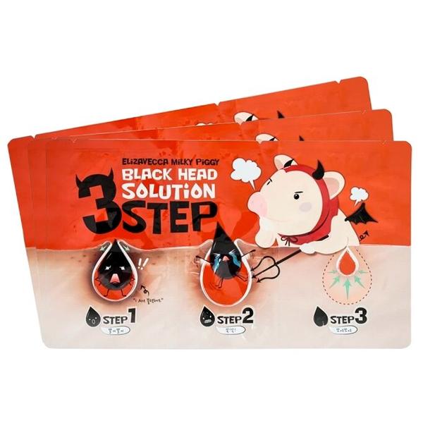 Elizavecca Milky Piggy Набор для удаления черных точек Black Head Solution 3 Step
