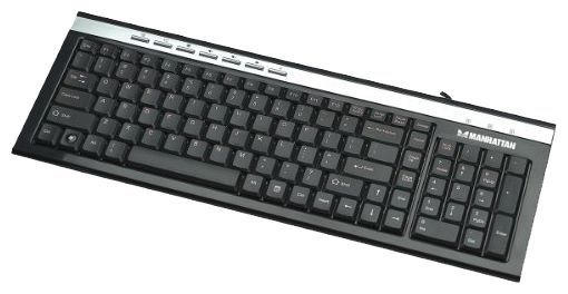 Manhattan Ultra Slim Multimedia Keyboard 177528 Black-Silver USB