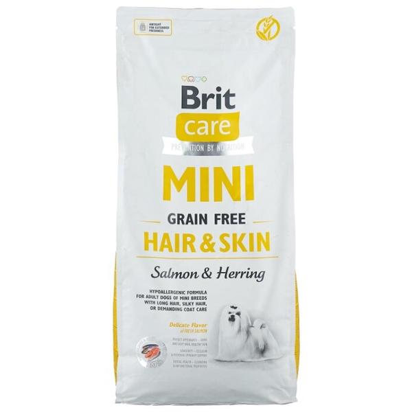 Корм для собак Brit Care для здоровья кожи и шерсти, лосось, сельдь (для мелких пород)