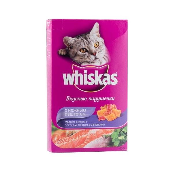 Корм для кошек Whiskas с лососем, с тунцом, с креветками