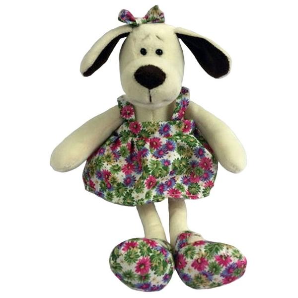 Мягкая игрушка ABtoys Собака в платье с цветами 16 см