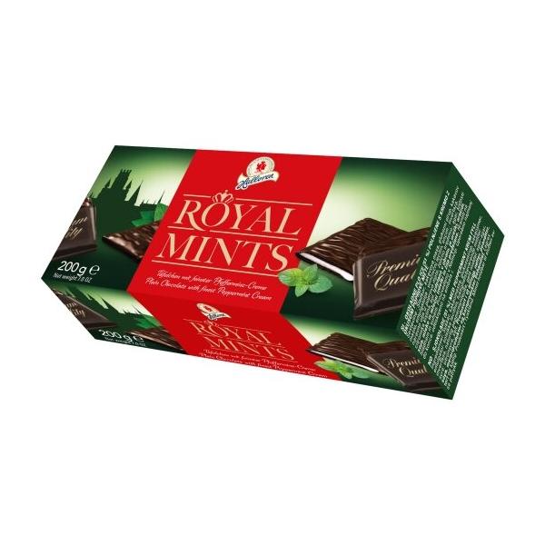 Шоколад Halloren Royal Mints темный с мятной начинкой порционный, 51% какао