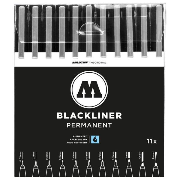 Molotow набор линеров BLACKLINER complete set 11 штук