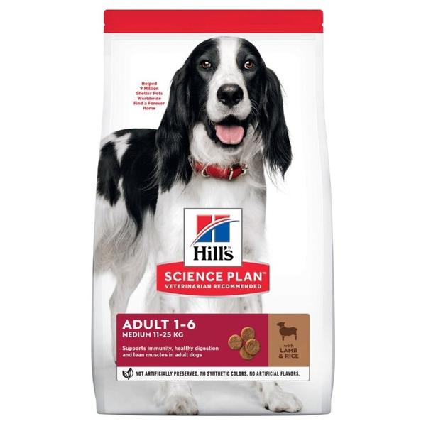 Корм для собак Hill's Science Plan для здоровья кожи и шерсти, ягненок с рисом (для средних пород)