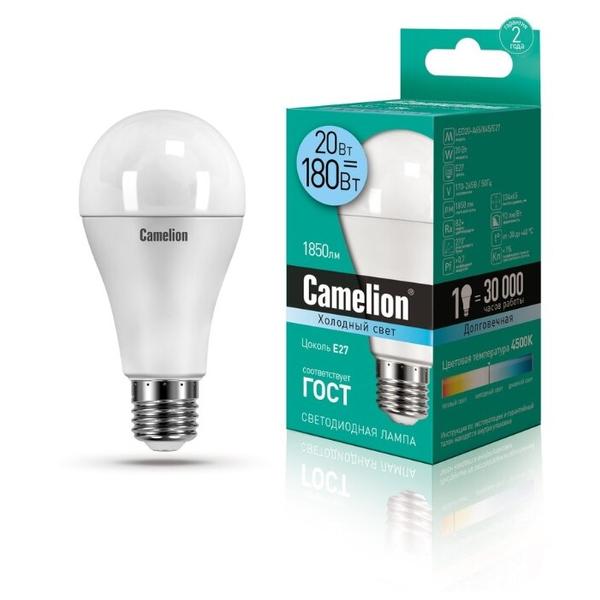 Лампа светодиодная Camelion 13165, E27, A65, 20Вт