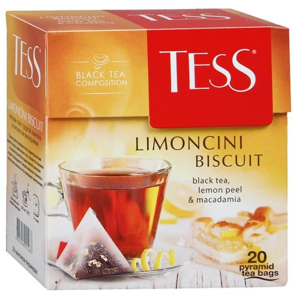 Чай черный Tess Limoncini biscuit в пирамидках