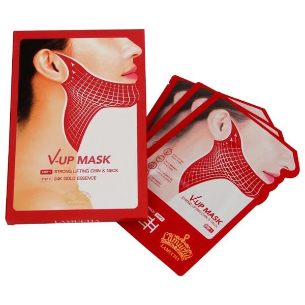 Lamucha гидрогелевая лифтинг маска для шеи и области подбородка V-Up Mask