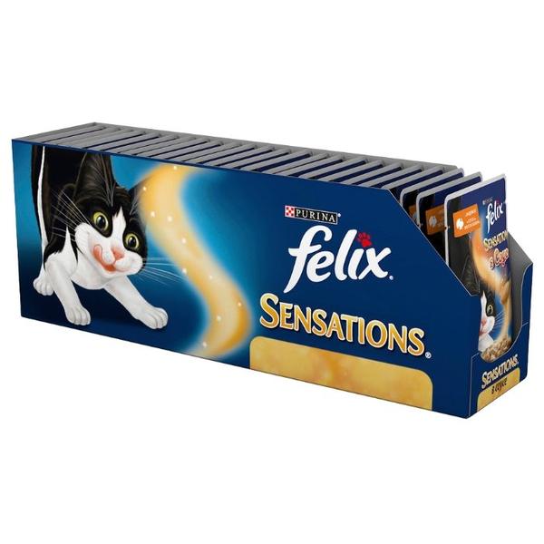 Корм для кошек Felix Sensations с индейкой и с соусом со вкусом бекона 85 г (кусочки в соусе)