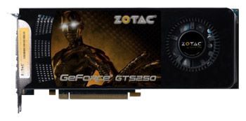 ZOTAC GeForce GTS 250 738Mhz PCI-E 2.0 512Mb 2200Mhz 256 bit 2xDVI TV HDCP YPrPb