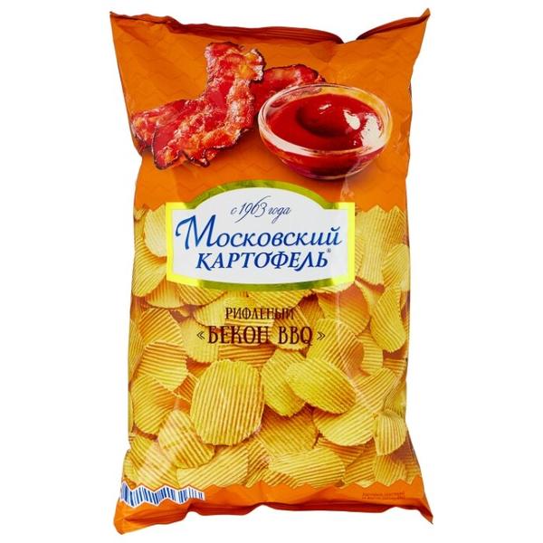 Чипсы Московский КАРТОФЕЛЬ картофельные Бекон BBQ рифленые