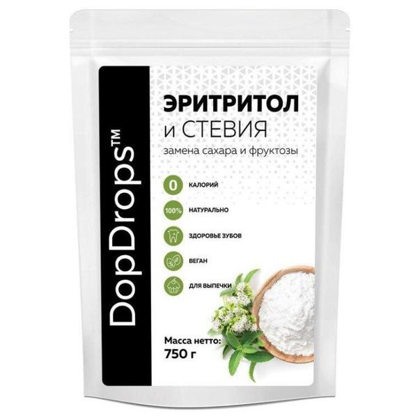 DopDrops сахарозаменитель эритритол и стевия (сладость 1:1) порошок