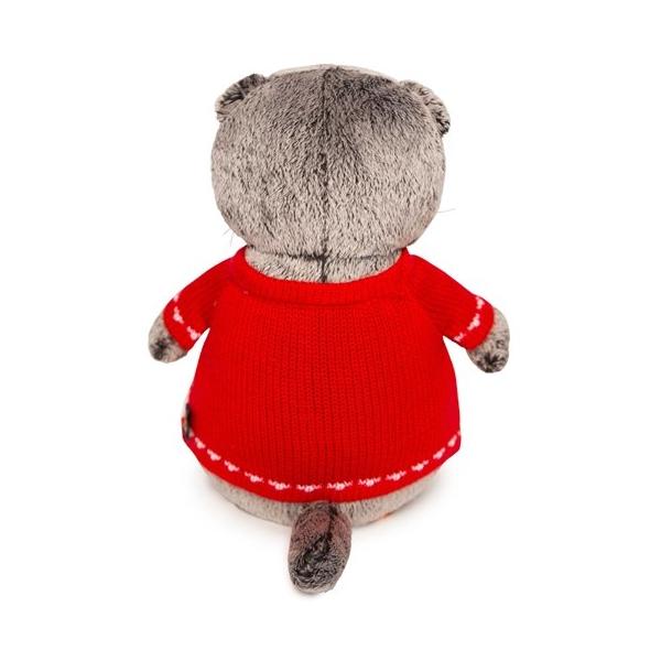 Мягкая игрушка Basik&Co Кот Басик в свитере с оленями 19 см