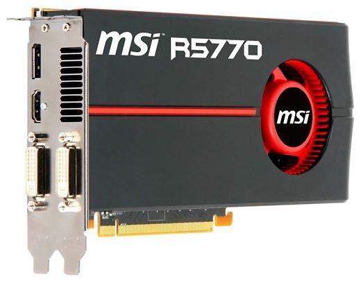 MSI Radeon HD 5770 850Mhz PCI-E 2.1 1024Mb 4800Mhz 128 bit 2xDVI HDMI HDCP