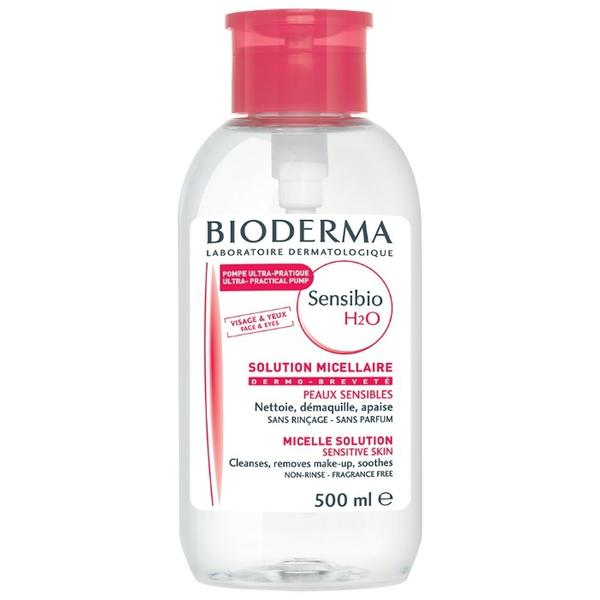 Bioderma мицеллярная вода для снятия макияжа Sensibio H2O Micelle Solution (флакон-помпа)