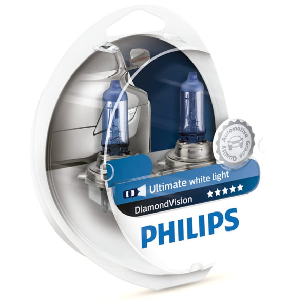 Лампа автомобильная галогенная Philips DiamondVision 12258DVS2 H1 (P14.5s) 12V 55W 2 шт.