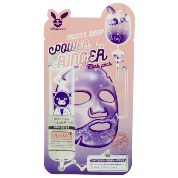 Elizavecca тканевая маска с фруктовыми экстрактами Fruits Deep Power Ringer Mask Pack