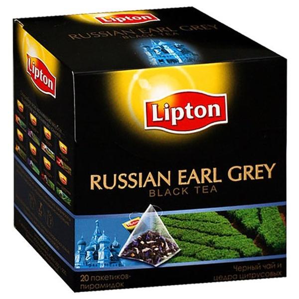 Чай черный Lipton Russian Earl Grey в пирамидках