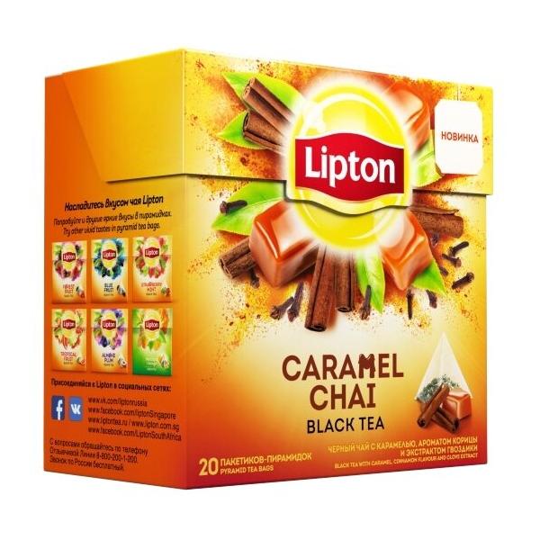 Чай черный Lipton Caramel chai в пирамидках