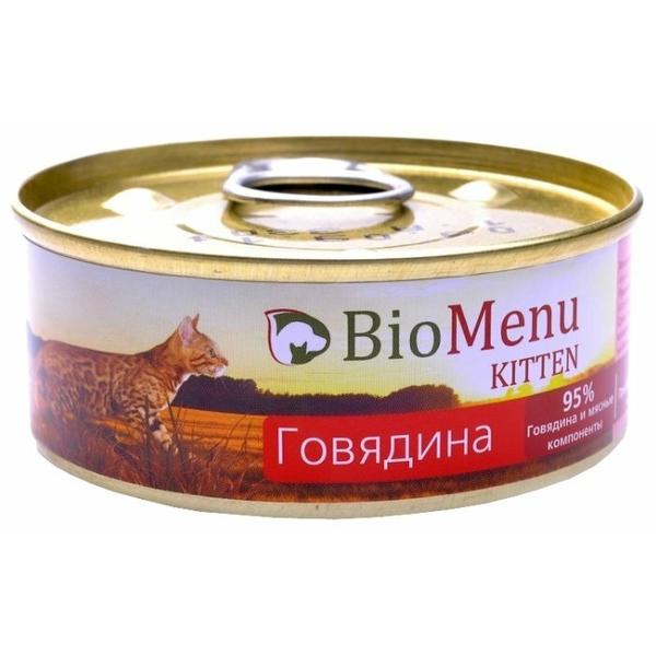 Корм для котят BioMenu с говядиной 100 г (паштет)