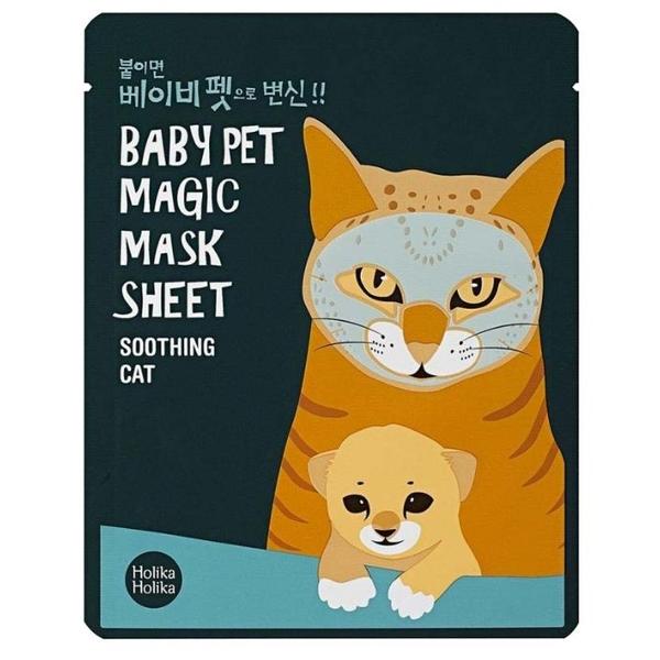 Holika Holika смягчающая тканевая маска-мордочка Baby Pet Magic Кошка