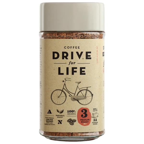 Кофе растворимый DRIVE for LIFE Medium, стеклянная банка