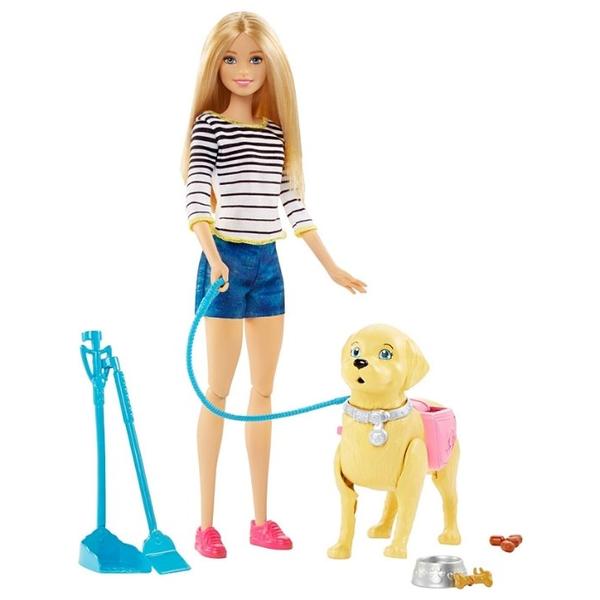 Кукла Barbie Прогулка с питомцем, 29 см, DWJ68