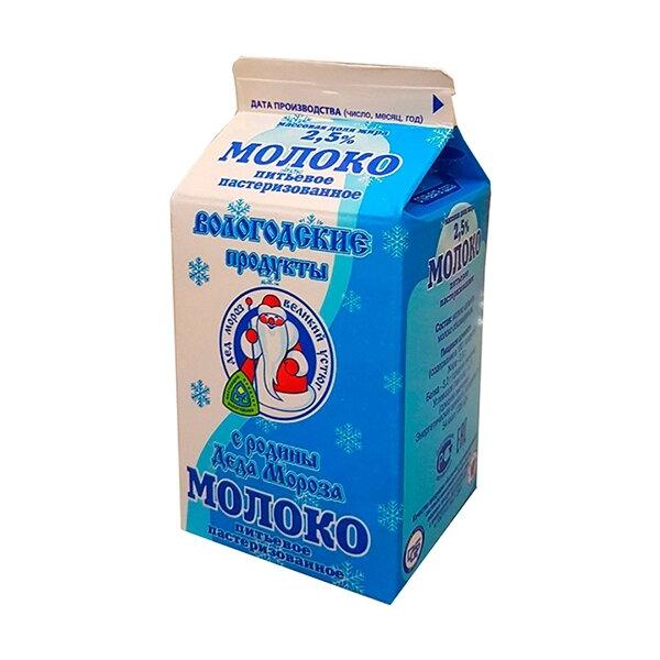 Молоко Вологодские продукты Вологодские продукты пастеризованное 2.5%, 0.5 л
