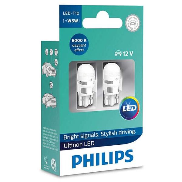 Лампа автомобильная светодиодная Philips Ultinon LED 11961ULWX2 W5W 2 шт.