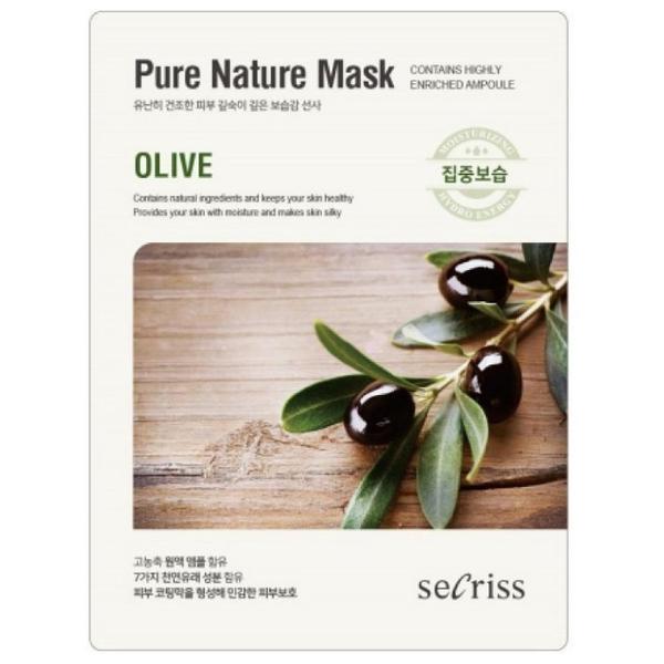 Secriss маска тканевая Pure Nature Mask Pack Olive с экстрактом оливы