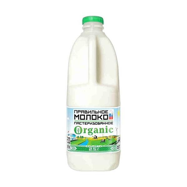 Молоко Правильное Молоко пастеризованное 2.5%, 2 л