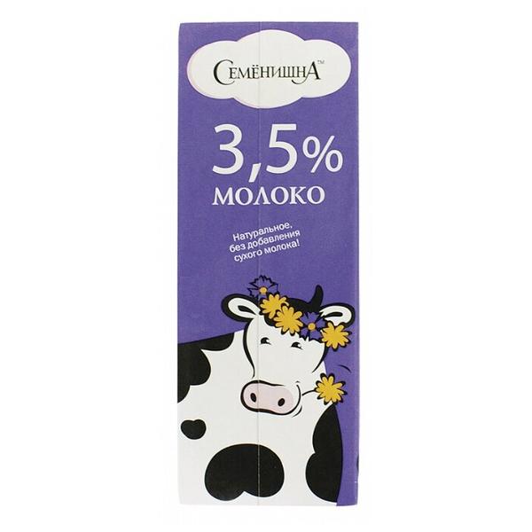 Молоко Семёнишна ультрапастеризованное 3.5%, 1 л